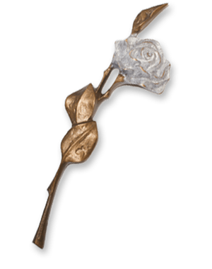 Ornament av rose i bronse fra Sigvartsen Steinindustri
