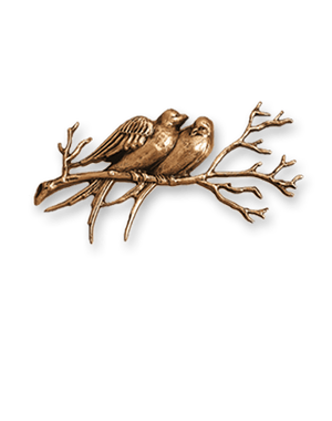 Ornament med fugler i bronse fra Sigvartsen Steinindustri