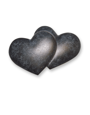 Ornament med hjerter i bronse fra Sigvartsen Steinindustri