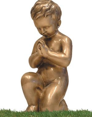 Skulptur av gutt i bronse fra Sigvartsen Steinindustri