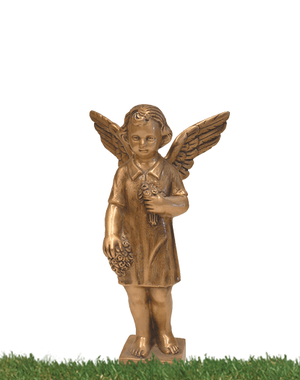 Skulptur av bronse engel fra Sigvartsen Steinindustri